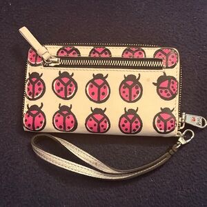 Brighton Pink and Cream Ladybug Wallet